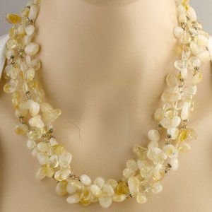 Layers of Citrine & Crystals Necklace Set